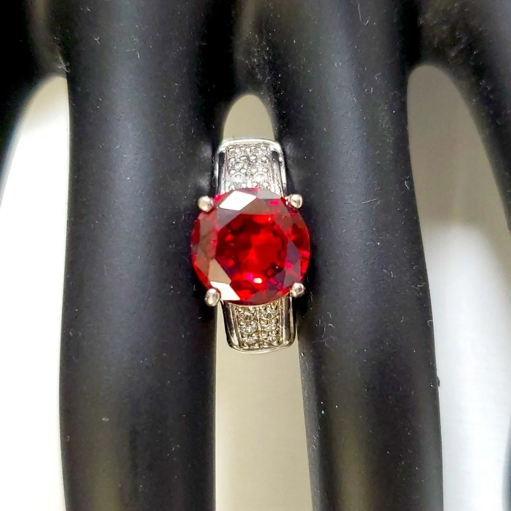 3 Cttw Sterling Silver 925 Ruby Ring